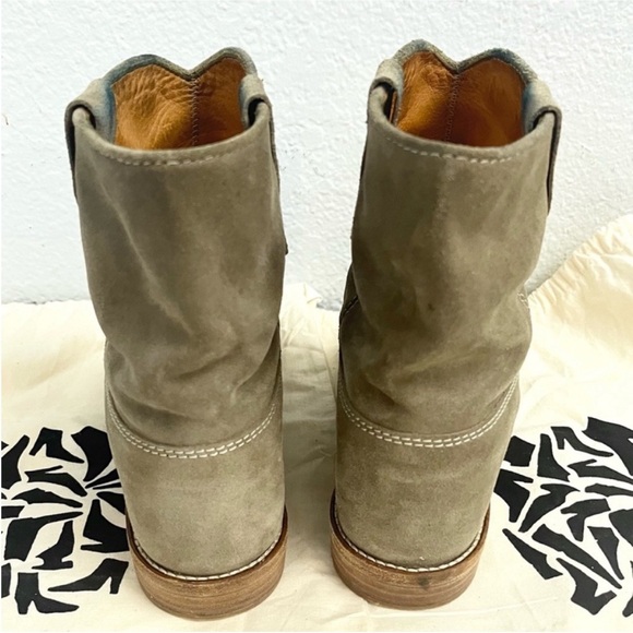 Isabel Marant Etoile Susee Calf Hidden Wedge Suede Ankle Boots Sz 39 - Picture 4 of 13